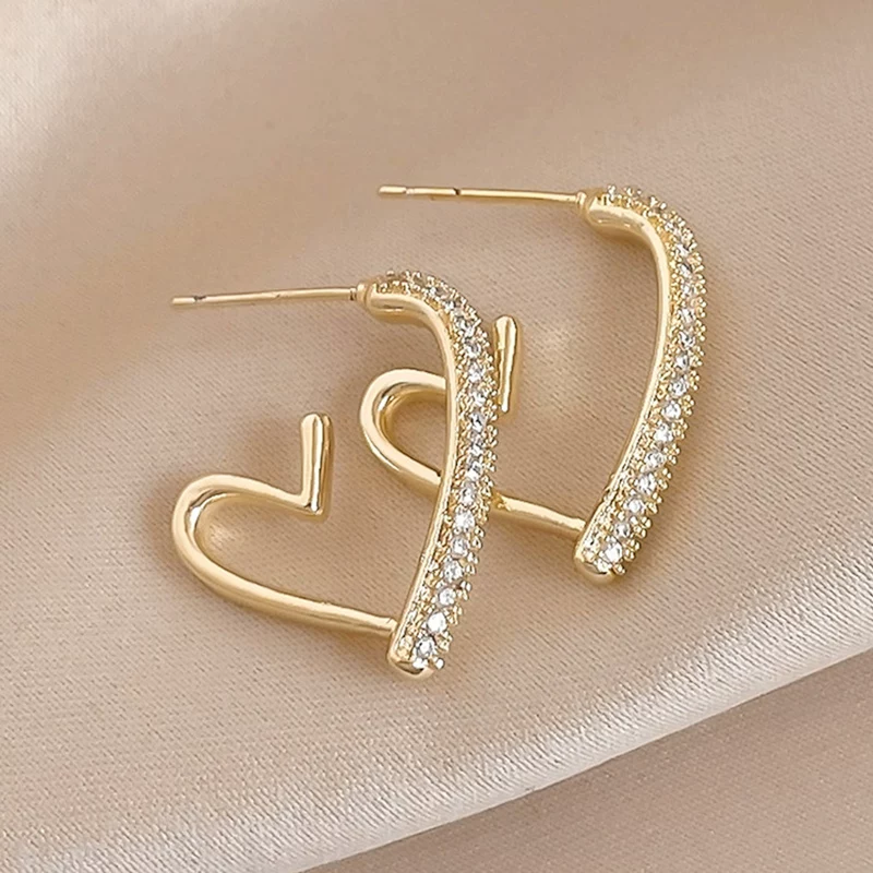 Серебряная игла, модный цирконий, серьги, образец серебра 925, простой и элегантный дизайн, европейский стиль, стиль легкой роскоши