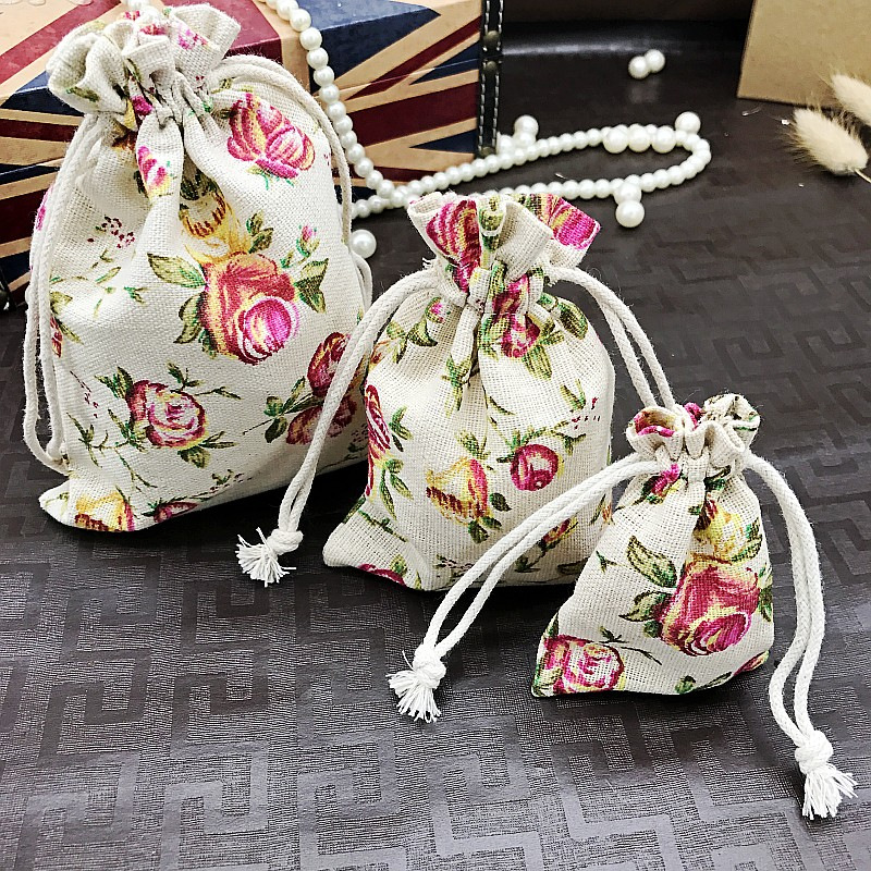 厂家批发抽绳麻布束口袋首饰化妆品仿麻包装袋礼品收纳袋 印制log