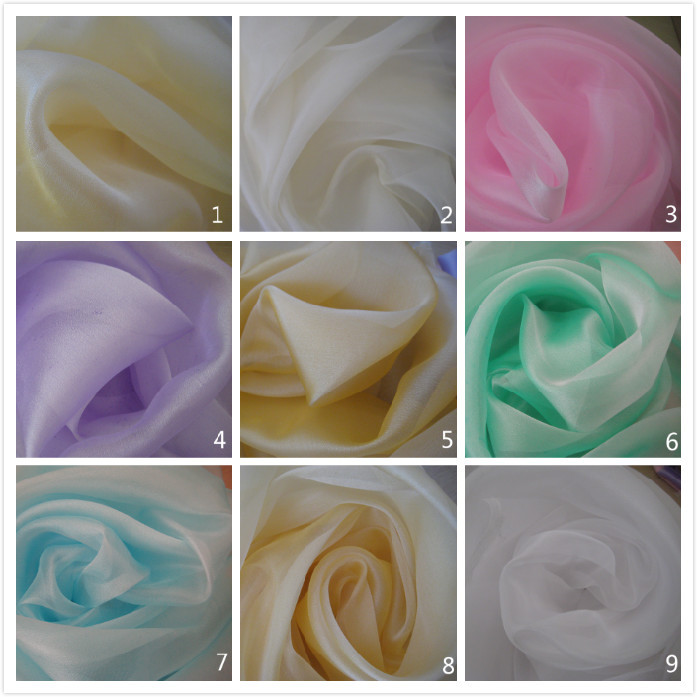 厂家供应各颜色云彩纱/ 雪纱欧根纱扬州纱 百合缎 绉纱