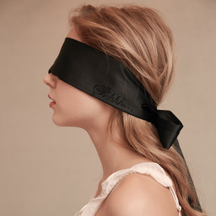 Черная шелковая повязка для глаз, шелковистый ремень, маска, лента, нижнее белье, аксессуар