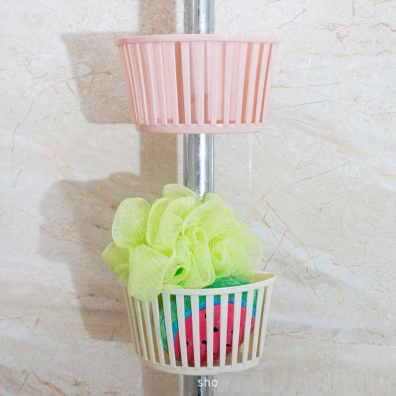 Hollow new small drain basket button-down kitchen sink plastic sponge rack bathroom spray head pipe storage