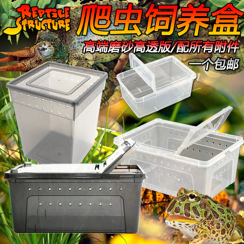 爬虫箱饲养盒蜥蜴蜘蛛守宫蛇蝎子蜈蚣角蛙乌龟孵化盒水盆大号包邮