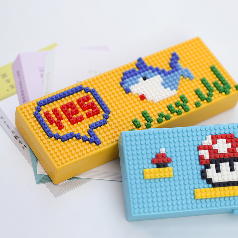 Creative Pencil Case, Children's Building Block Stationery Box, Fun Assembly Educational Toy Box, Puzzle Toy Cross-border