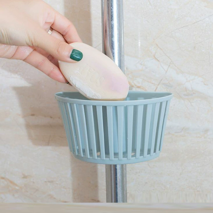 Hollow new small drain basket button-down kitchen sink plastic sponge rack bathroom spray head pipe storage