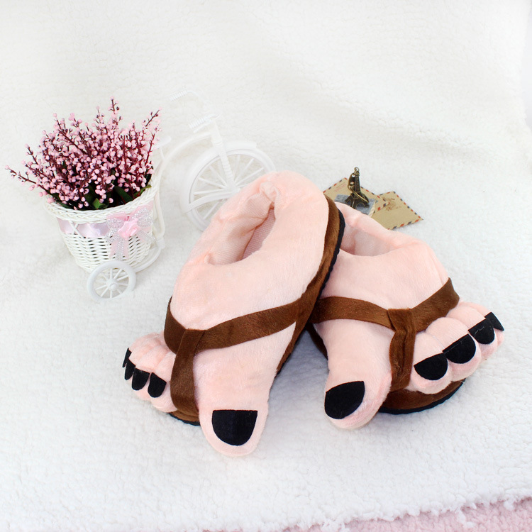 Winter new five-finger pattern toe home home warm cartoon cotton slippers factory direct sale