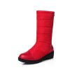 Demi-season fleece keep warm boots with down, mid-length, plus size