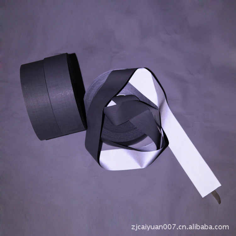 高亮灰色反光布普亮tc书包反光条宠物包边弹力警示带服饰反光材料