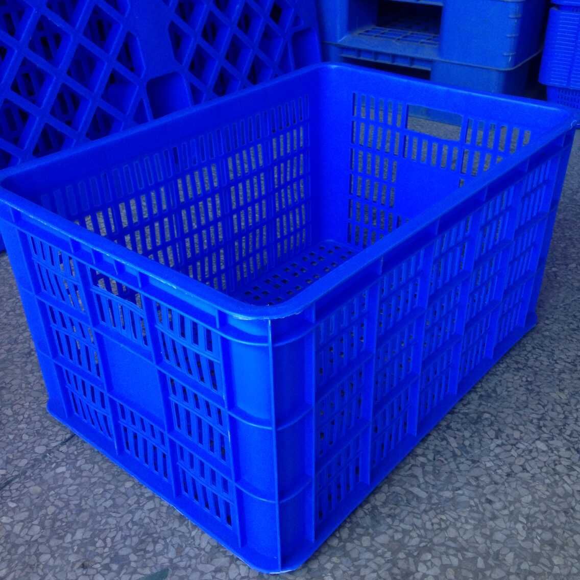 厂家供应长方形服装蓝色胶框2号PE塑料周转筐
