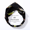 Fashionable hair accessory, cloth with bow, shiffon headband, Korean style, floral print, wholesale