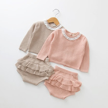 宝宝套装男女童2020秋冬新款韩版时尚婴幼儿针织毛衣短裤两件套