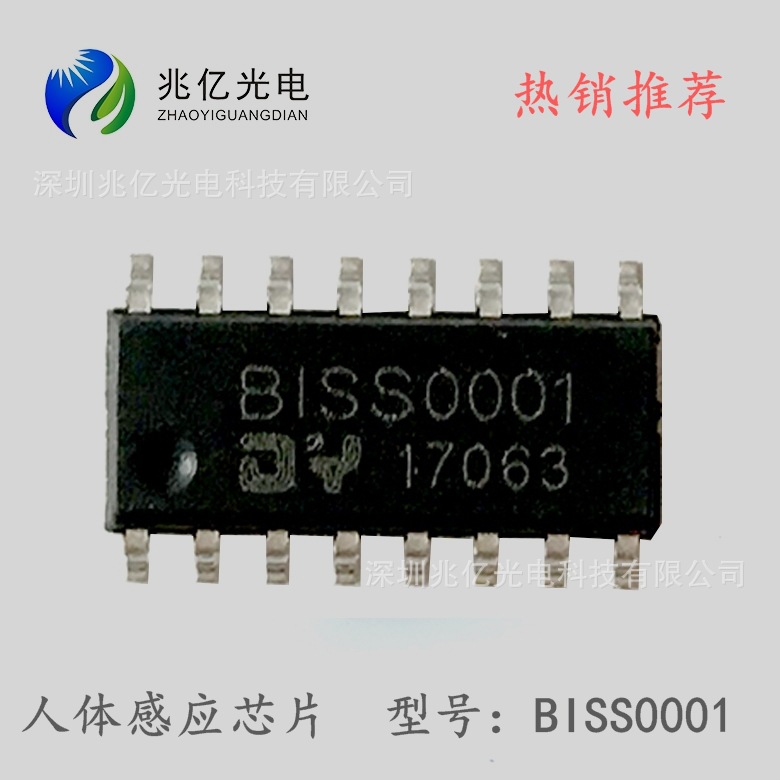 人体红外感应芯片 BISS0001 SOP16 感应灯IC 报警器芯片