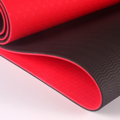 Dual-color TPE yoga mat 6mm extended fitness mat, eco-friendly and anti-slip, wholesale yoga mat TPE