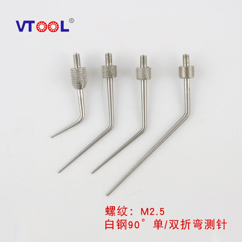 Индикатор набора M2.5 изогнутый зонд двойной 90 градусов указал эксцентриковый зонд белой стали двойной изгиб зонда