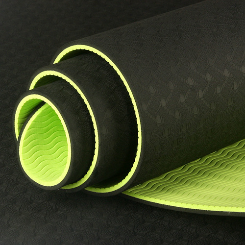 Dual-color TPE yoga mat 6mm extended fitness mat, eco-friendly and anti-slip, wholesale yoga mat TPE