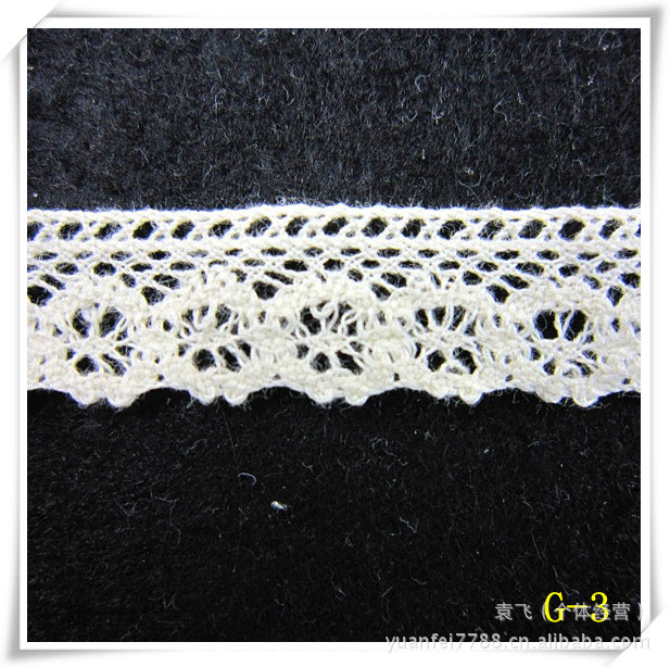 G-3细窄精细全纯棉线编织镂空毛线花边服装辅料现货批发
