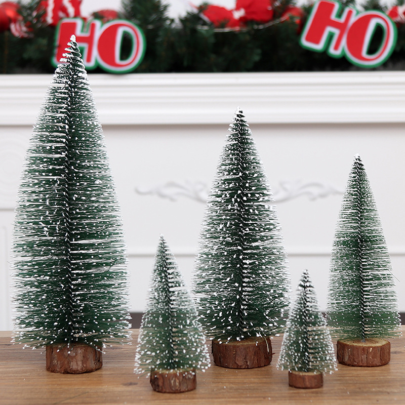Christmas decorations stained with white cedar mini Christmas tree pine needle flocking Christmas tree creative desktop ornaments Christmas decorations stained with white cedar mini Christmas tree pine needle flocking Christmas tree creative desktop ornaments