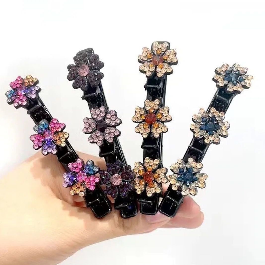 新款编发发夹碎发整理夹盘发五瓣花边夹发饰边夹后脑勺夹头发夹子-阿里巴巴