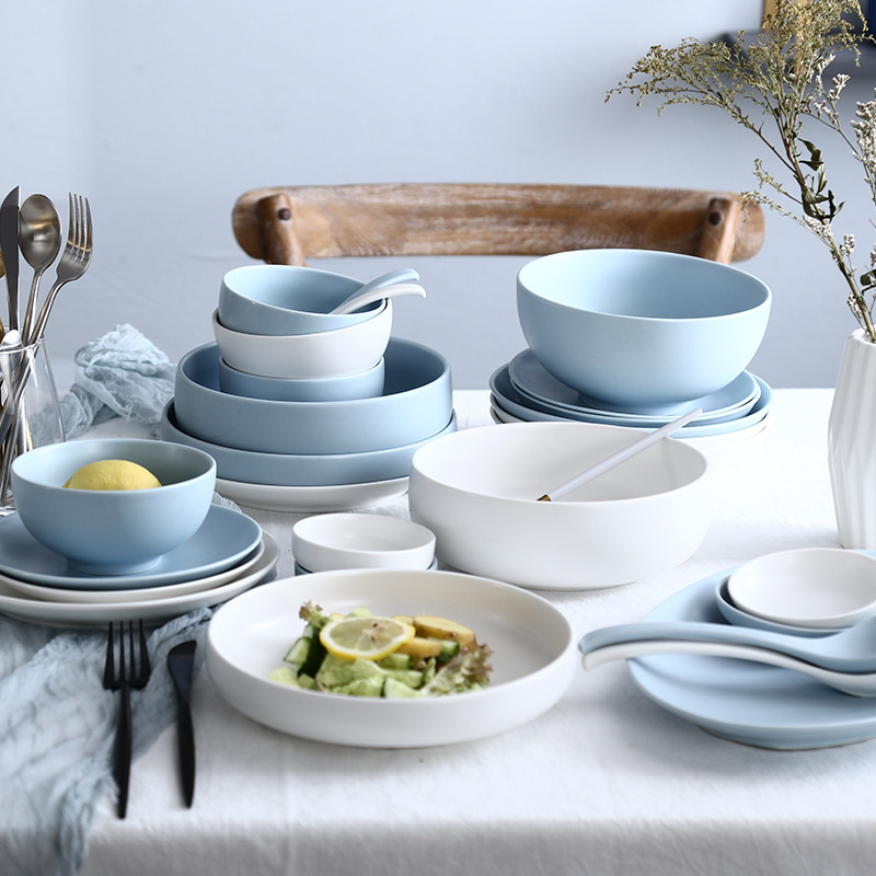 Big Sale Tableware Ceramic Rice Bowl Salad Bowl Simple Household Dishes Plate