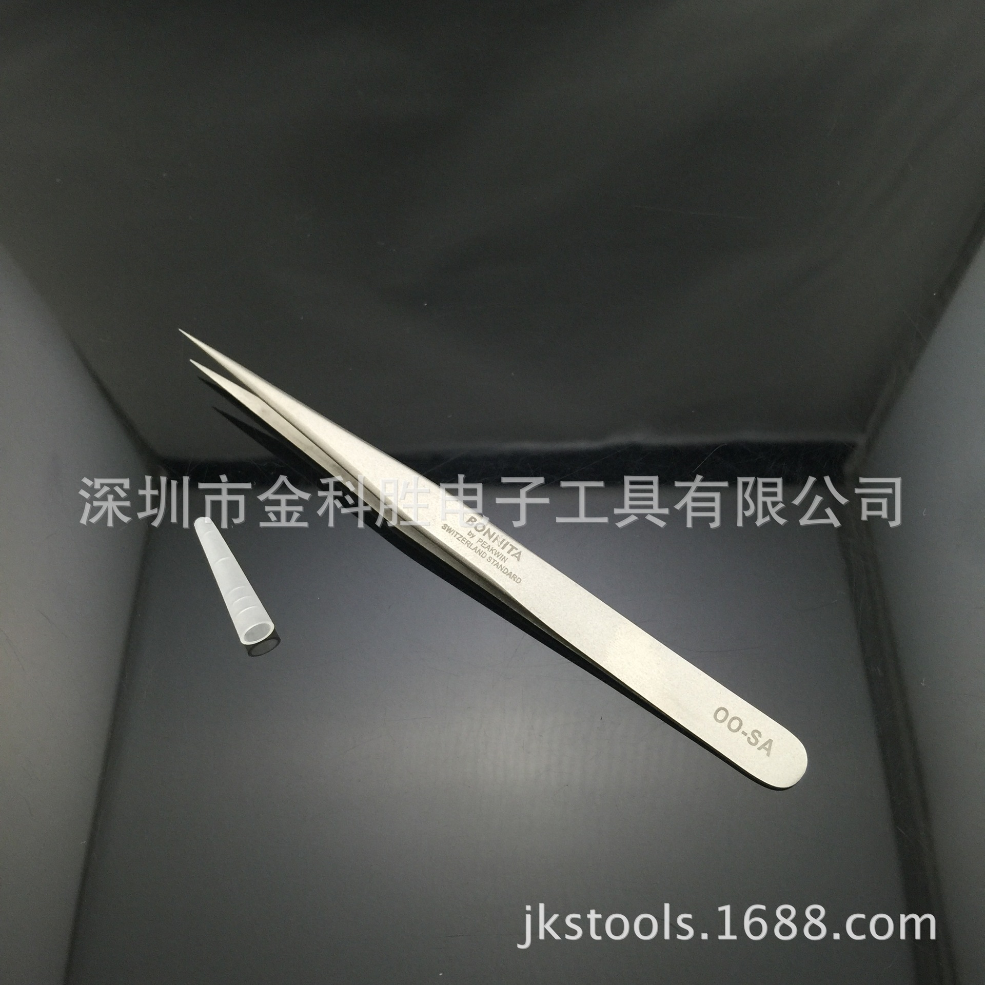 实体厂供BONNITA OO-SA不锈钢高精密磨砂尖头镊子 超精细加厚加硬