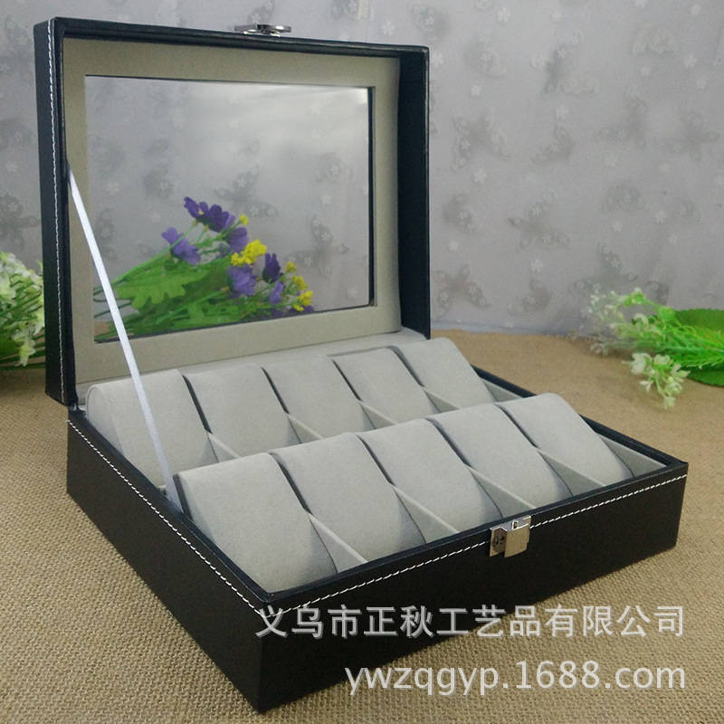 Spot 10-bit Watch Box 10-cell Watch Box Counter High-end PU Leather Multi-bit Jewelry Watch Display Box