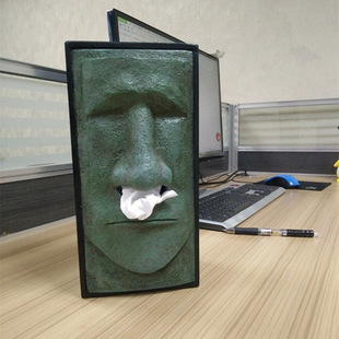 Moai Tissue box�ͻʯ���񼈽���Ħ�������� �鼈�Є���Ҿ�