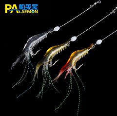 Bass Hunter 9cm 6g Soft Hooked Shrimp Lure Fishing Bait Night Fishing Glow Shrimp Fishing Gear