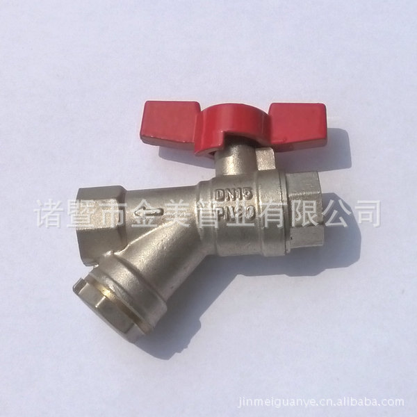 过滤器球阀供应铜镀镍过滤器球阀 蝶柄铜过滤阀 1/2 铜球阀