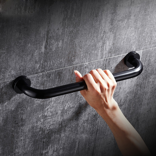 Black bathroom safety handrails bathroom toilet elderly non-slip barrier-free handrails disabled space aluminum handle