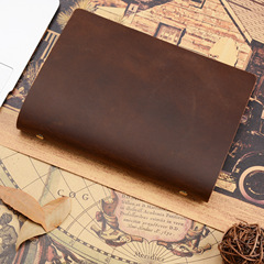 Genuine leather notebook, top-grain cowhide A5 business loose-leaf memo pad, exquisite diary notebook, hand-bound with printed LOGO