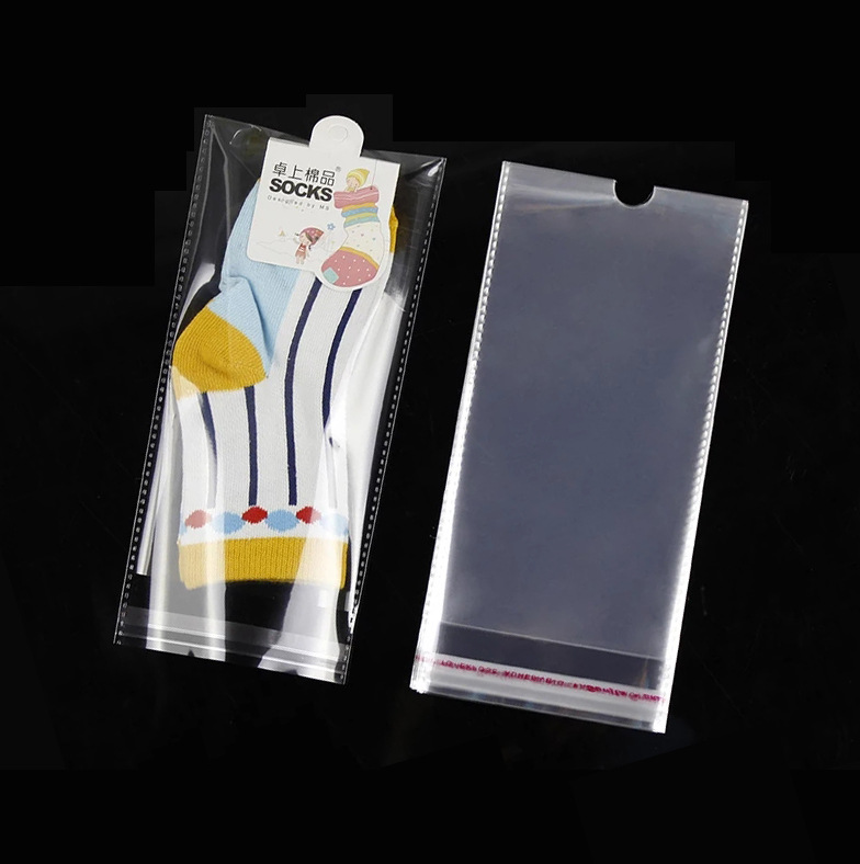 opp袜子袋/男袜运动袜包装袋/opp自粘袋 11.5*27 10丝100/包