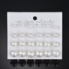 Earrings from pearl, set, Korean style, 12 pair