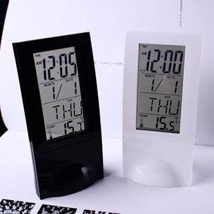 液晶万年历温度计 透明LED钟液晶显示带温度计电子钟万年历时钟