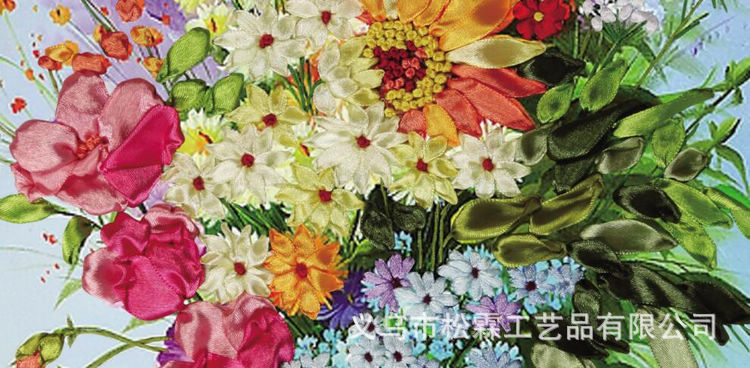 Oujin nianhua cinta bordado fábrica directa color impresión colgante pintura feliz flor Idioma sala de estar entrada pintura decorativa