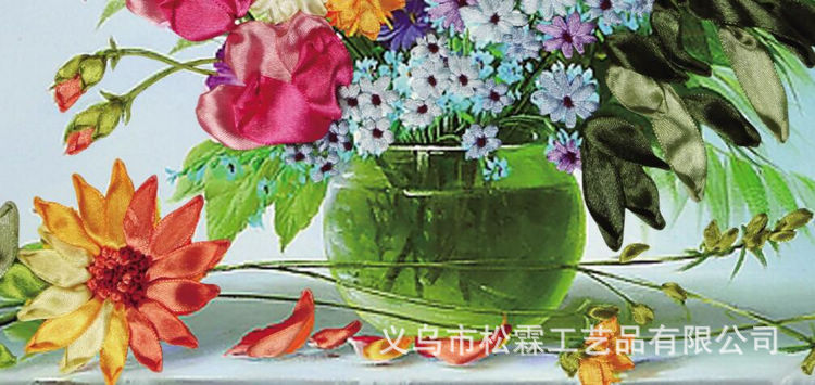 Oujin nianhua cinta bordado fábrica directa color impresión colgante pintura feliz flor Idioma sala de estar entrada pintura decorativa