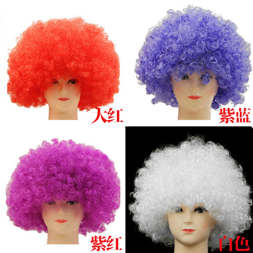 Factory Direct Sale Holiday Wig Clown Headpiece Explosion Hair Costume Party Props Cheerleader Fan Hair