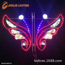 宽：1.2米 高：0.8米 蝴蝶图案灯 公路灯杆亮化 LED蝴蝶灯画