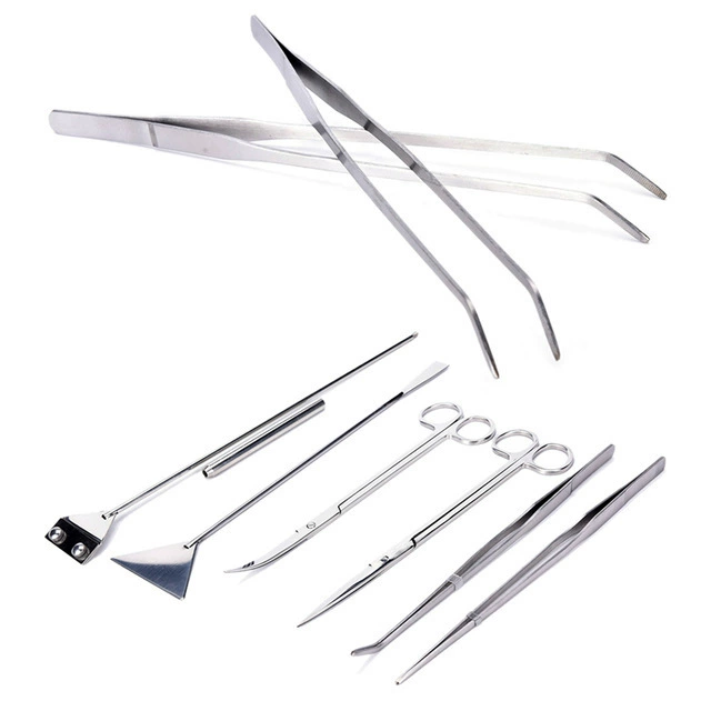 Инструмент для резервуара для травы для воды Прямой разрез Изогнутый срез Волна Вода Трава Зажим для травы Пинцет для травы для воды Плоская Лопата для песка Нож для очистки от водорослей