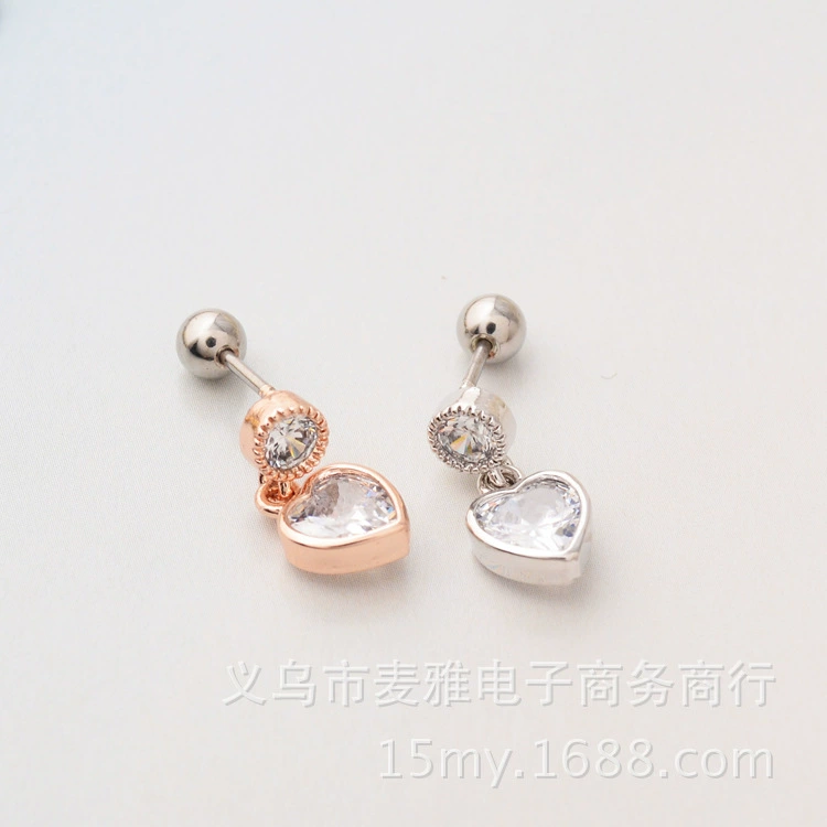 Серьги, цирконий, корейский стиль, модель R90