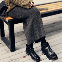 针织2025半身裙秋冬厂家休闲销欧美高腰中长款开叉包臀裙女skits