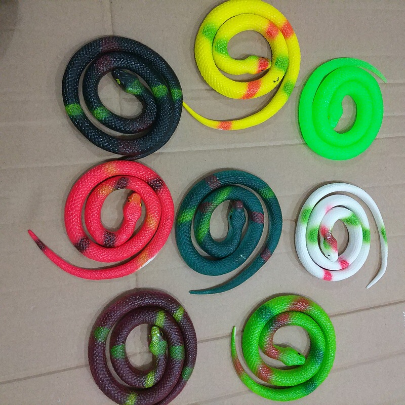 Rubber Snake 75cm Toy Snake Hot Selling Artificial Trick Scary Toy Creative Soft Rubber Snake Street Stall Toy