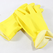 韩国进口乳胶手套 短款印字手套红色黄色胶皮手套家务清洁手套