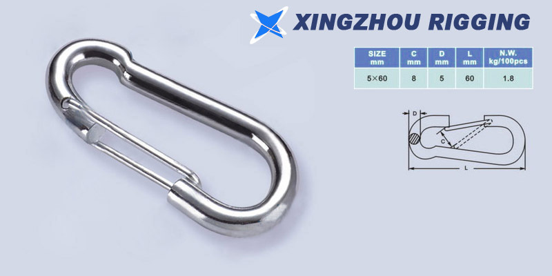 简易弹簧钩索具/加强弹簧钩/s钩/8字-钩/挂钩/D型环/圆环/吊钩