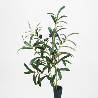 新款六叉仿真橄榄枝带果假树叶仿真植物装饰绿植摄影爆款
