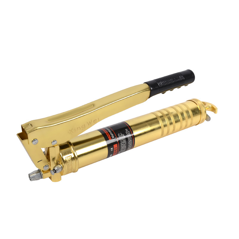 Fábrica chapado en oro de doble presión Rod pistola de grasa excavadora pesada Engrasador Linyi hardware al por mayor