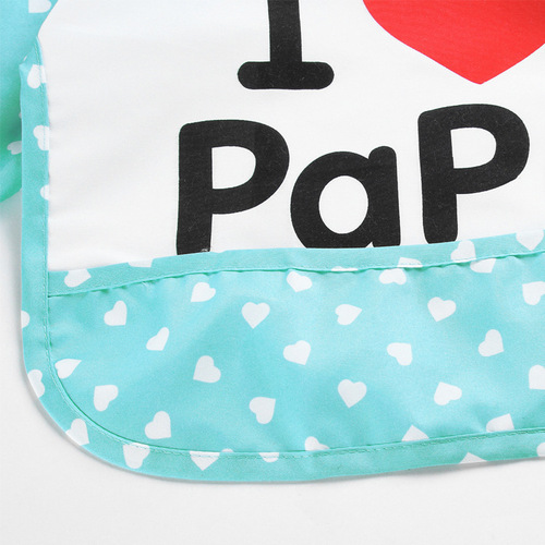 I love parents children's waterproof reverse dressing cotton baby painting girls long-sleeved smock baby love eating smock
