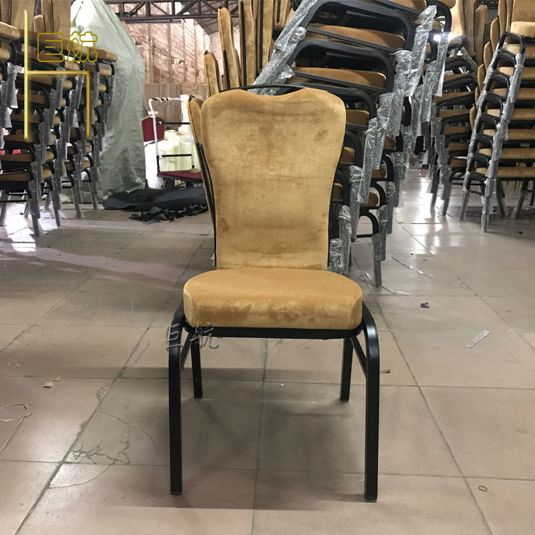 Factory Direct Approval Hotel Banquet Dining Chair Metal Iron Rocking Back Chair Rocking Back Hotel Chair