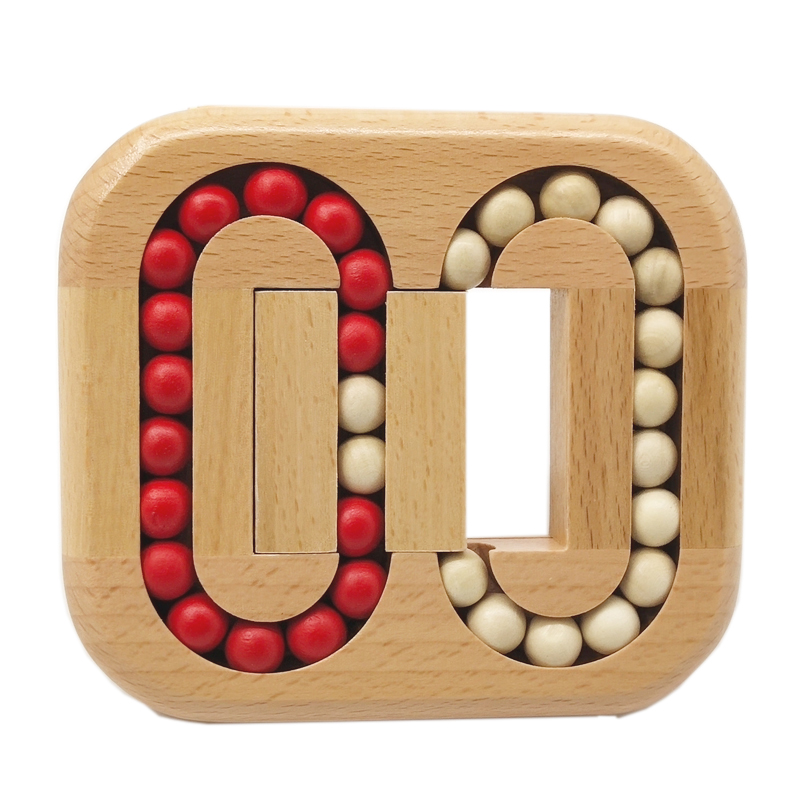 Bola plana de los niños haya Luban bloqueo adulto rompecabezas cerebro quema madera cuentas correderas descompresión inteligencia entrada grande juguete