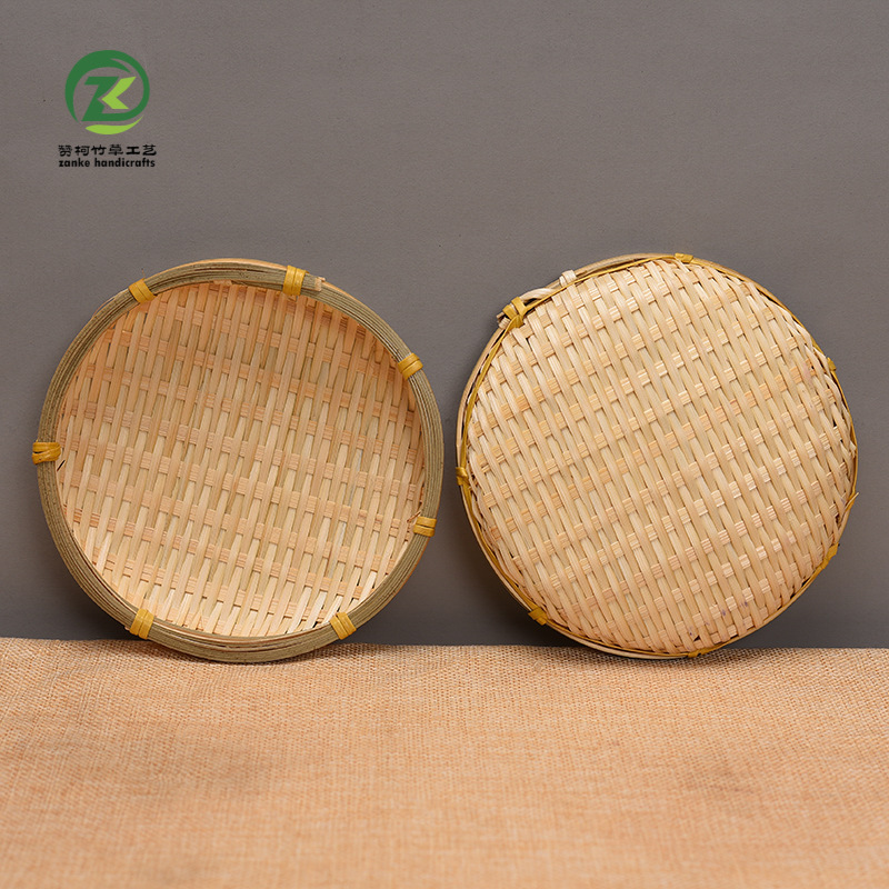 Small bamboo basket drying tea screen hand-woven bamboo dustpan snack basket mini dried fruit plate bamboo photo props