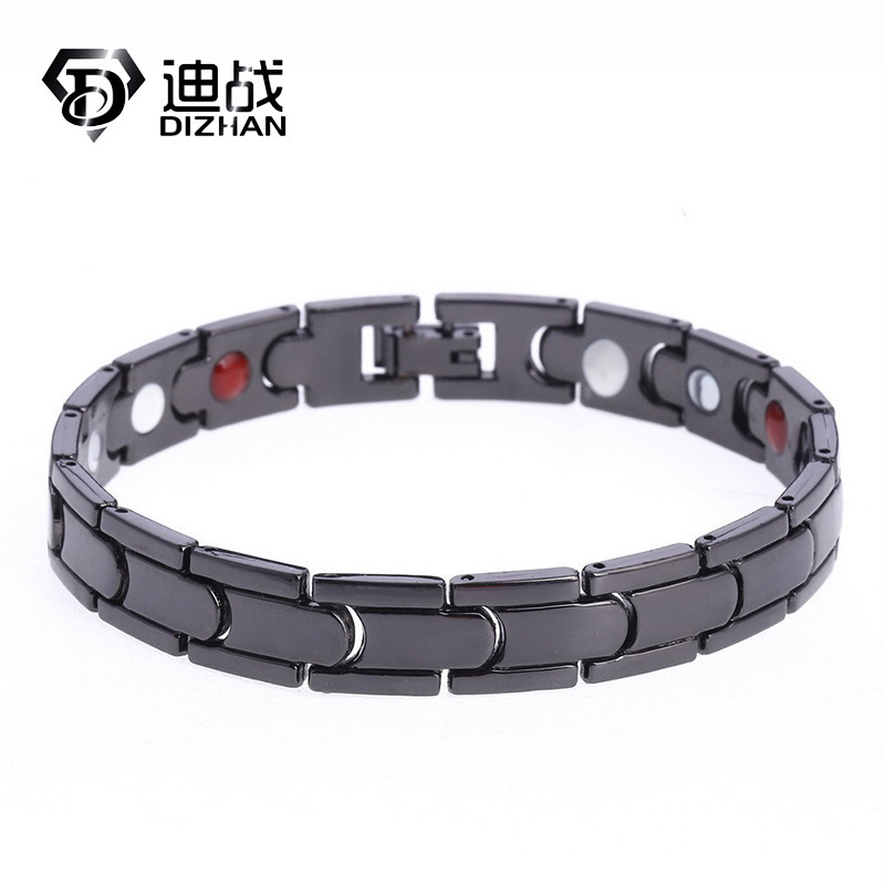 European and American Fashion Jewelry Energy Tantalum Copper Bracelet Black Classic Magnet Element Bracelet Magnetic Trendy
