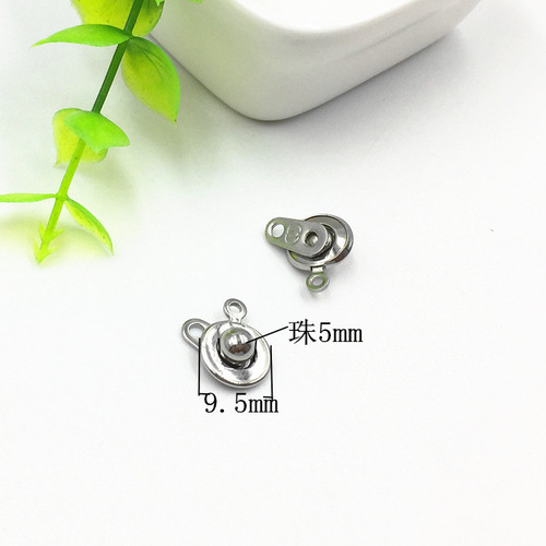 Vacuum electric 18K gold steel snap buckle bracelet necklace buckle round buckle diy handmade accessories jewelry buckle